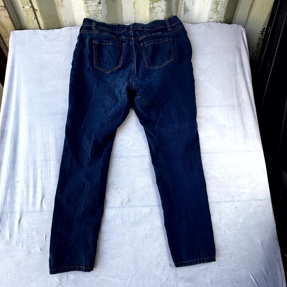 Wax Jeans Womens 16 Blue Denim Dark Wash Streetwear Travel Skinny Leg 5 Pockets